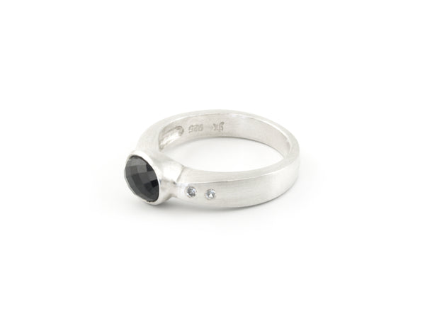 Arch Ring Argentium Sterling Silver with Australian Spinel