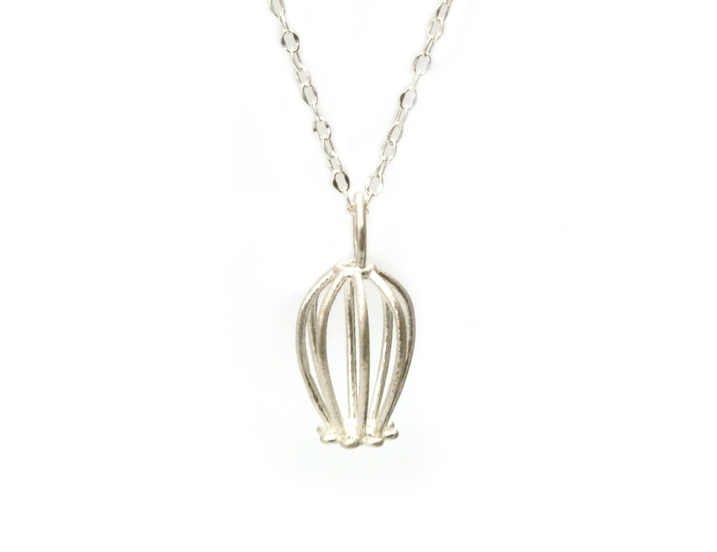 Doily Drop Pendant in Argentium Sterling Silver