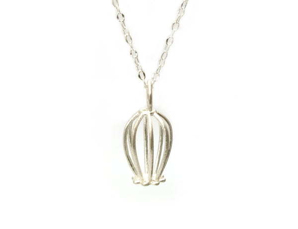 Doily Drop Pendant in Argentium Sterling Silver