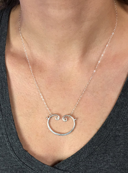 Forged Double Scroll Necklace