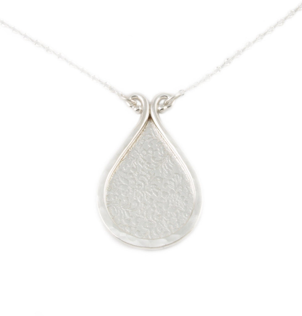 Large Forged Drop Necklace with Silver