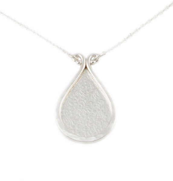 Large Forged Drop Necklace with Silver