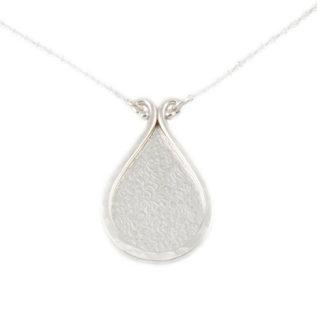 Large Forged Drop Necklace with Silver
