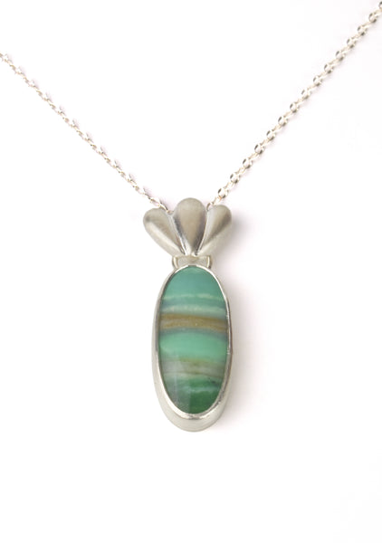 Opalized Wood Oval Pendant Necklace