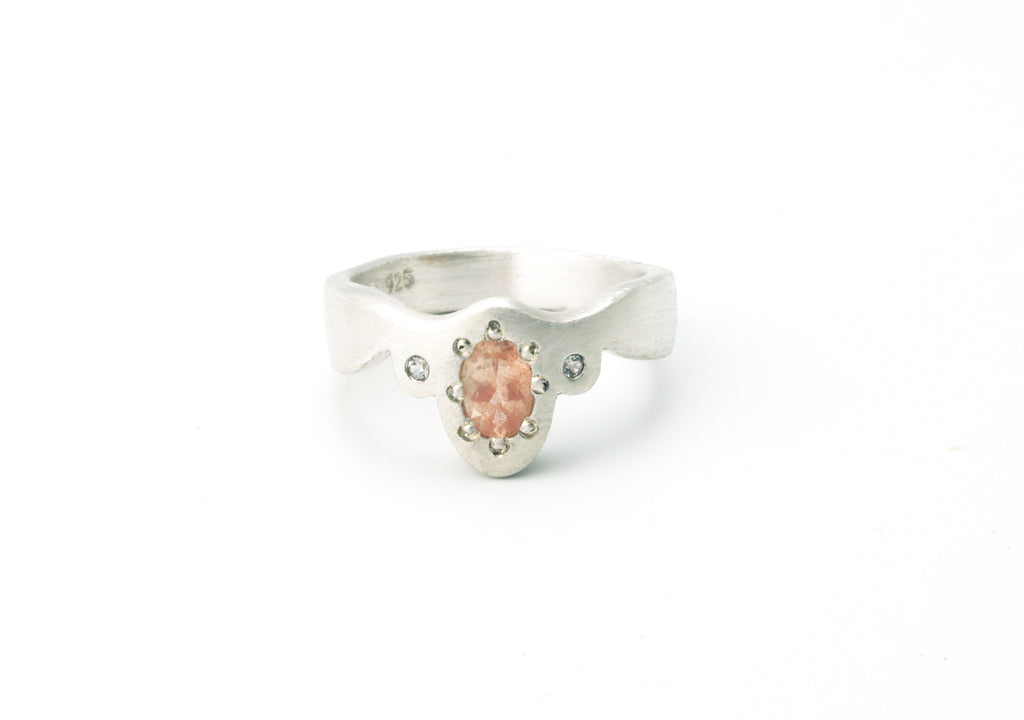Picot Ring with Oregon Sunstone