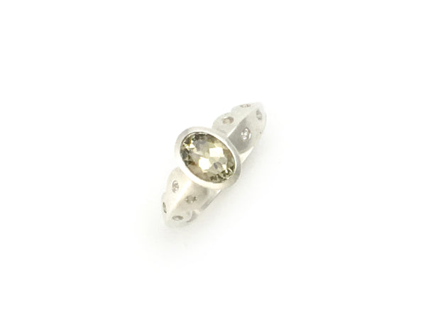 Scallop Ring in Argentium Sterling Silver with Csarite
