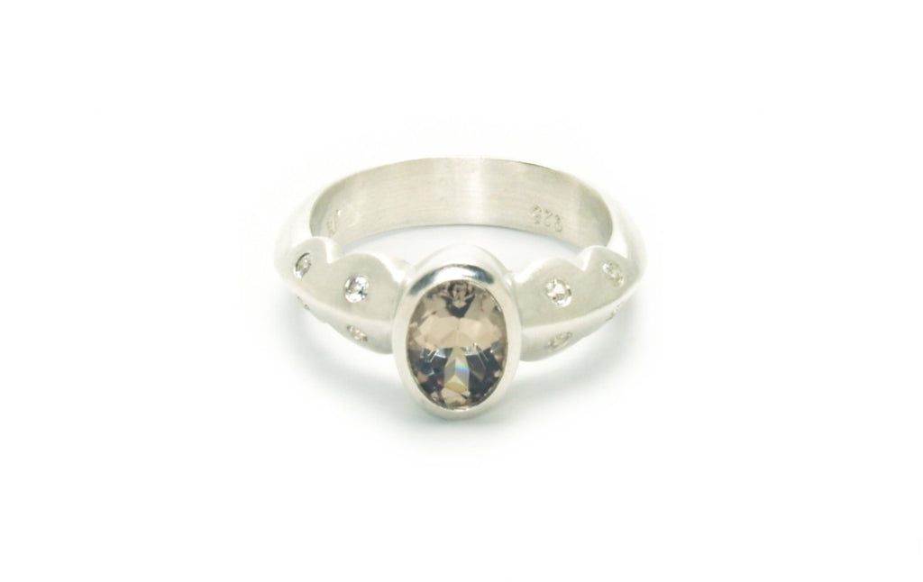 Scallop Ring in Argentium Sterling Silver with Csarite
