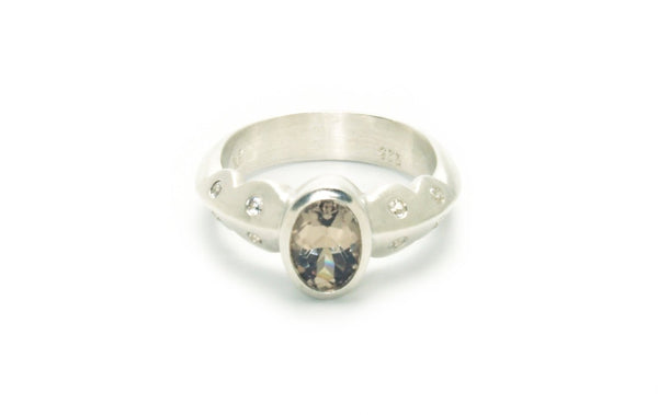 Scallop Ring in Argentium Sterling Silver with Csarite