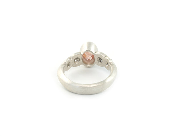 Scallop Ring in Argentium Sterling Silver with Oregon Sunstone