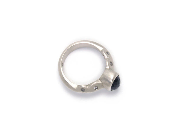 Scallop Ring in Argentium Sterling Silver with Australian Spinel