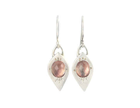 Tapered Marquise Earrings with Oregon Sunstone