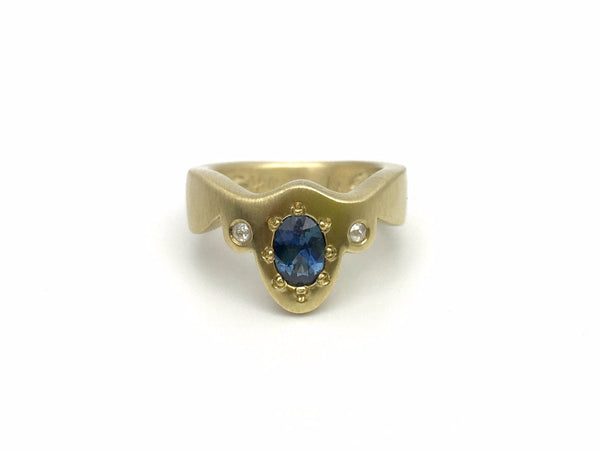 Picot Ring with Montana Sapphire