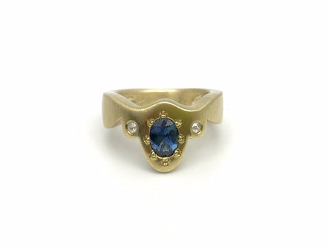 Picot Ring with Montana Sapphire