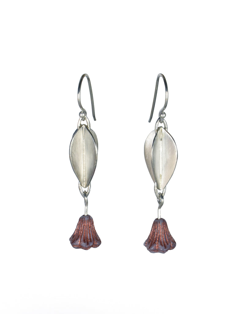 Bell Flower Dangle Earrings - Lavender