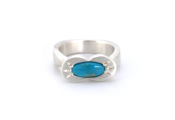 Double Oval Ring with Turquoise