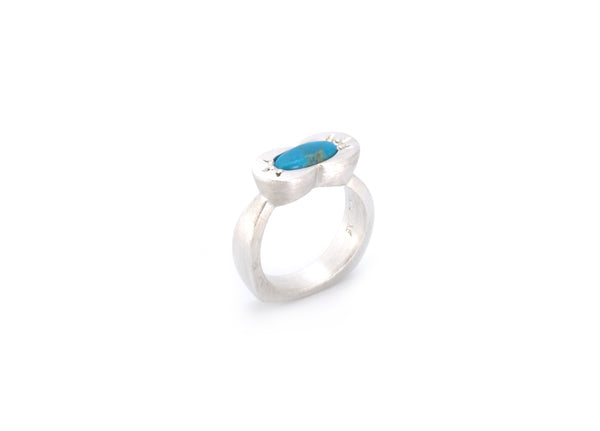 Double Oval Ring with Turquoise