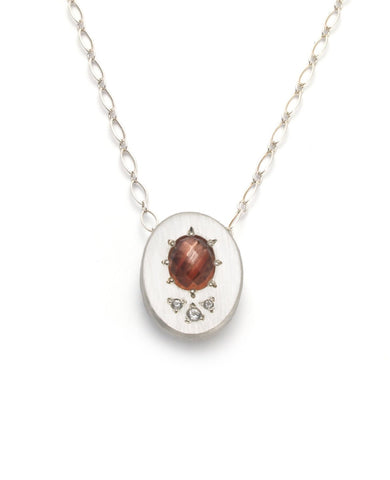 Oval Necklace with Oregon Sunstone