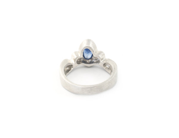 Picot Ring with Montana Sapphire - Silver