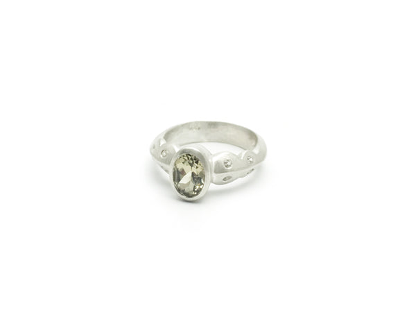 Scallop Ring in Argentium Sterling Silver with Csarite