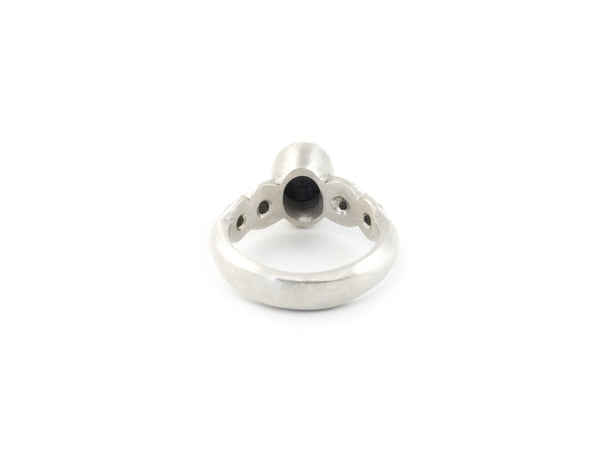 Scallop Ring in Argentium Sterling Silver with Australian Spinel
