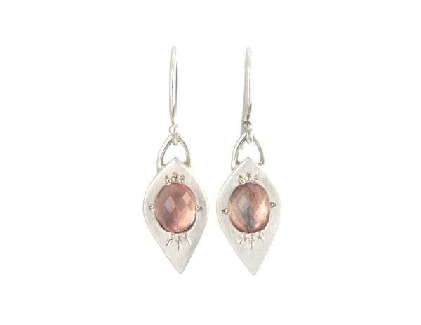 Tapered Marquise Earrings with Oregon Sunstone