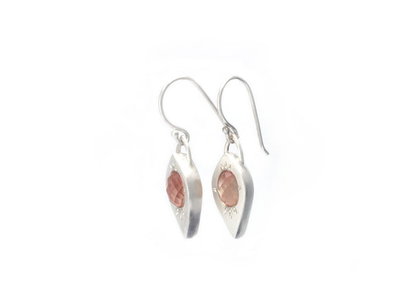 Tapered Marquise Earrings with Oregon Sunstone